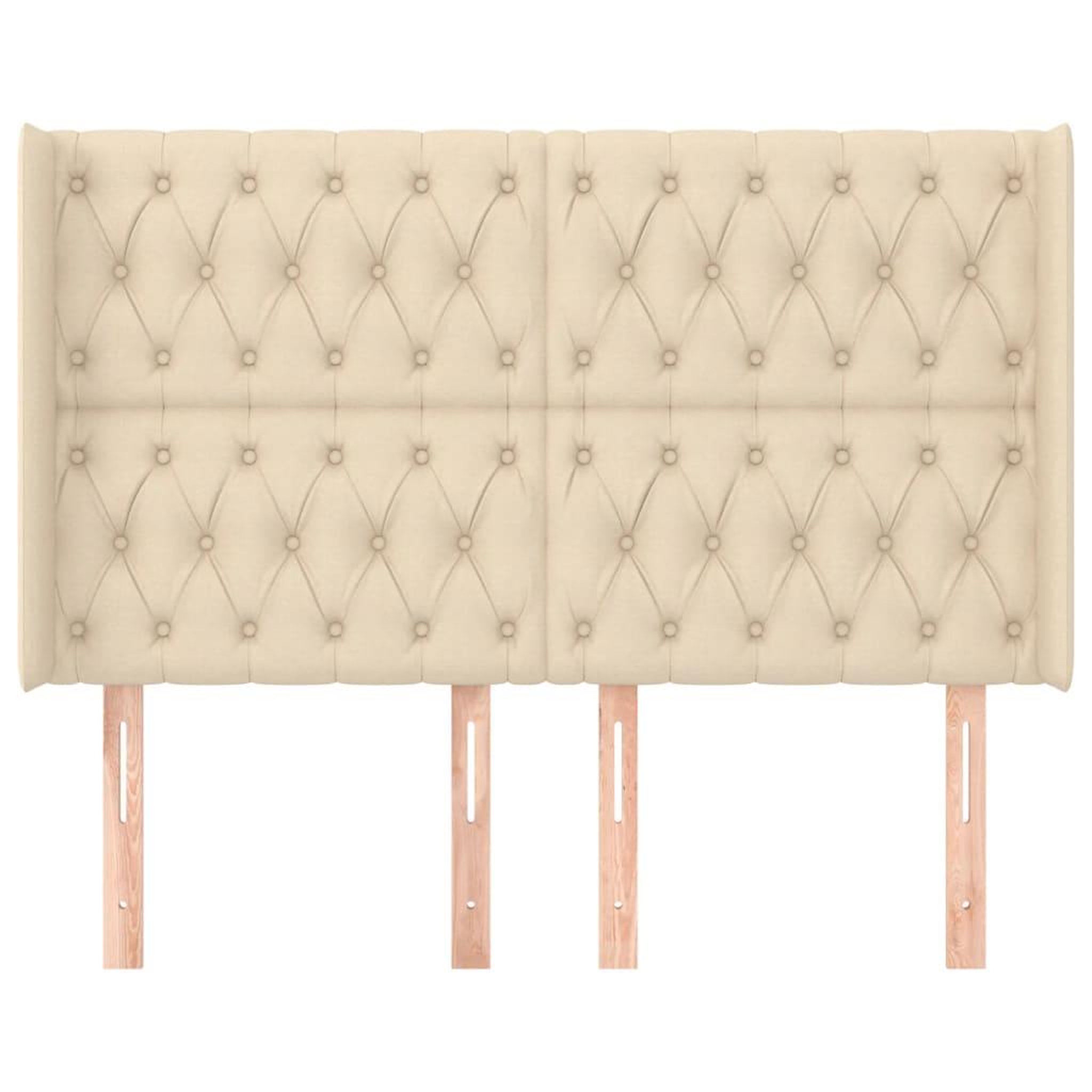 Voir la diapositive 3 : VIDAXL Tete de lit avec oreilles Creme 147x16x118/128 cm Tissu