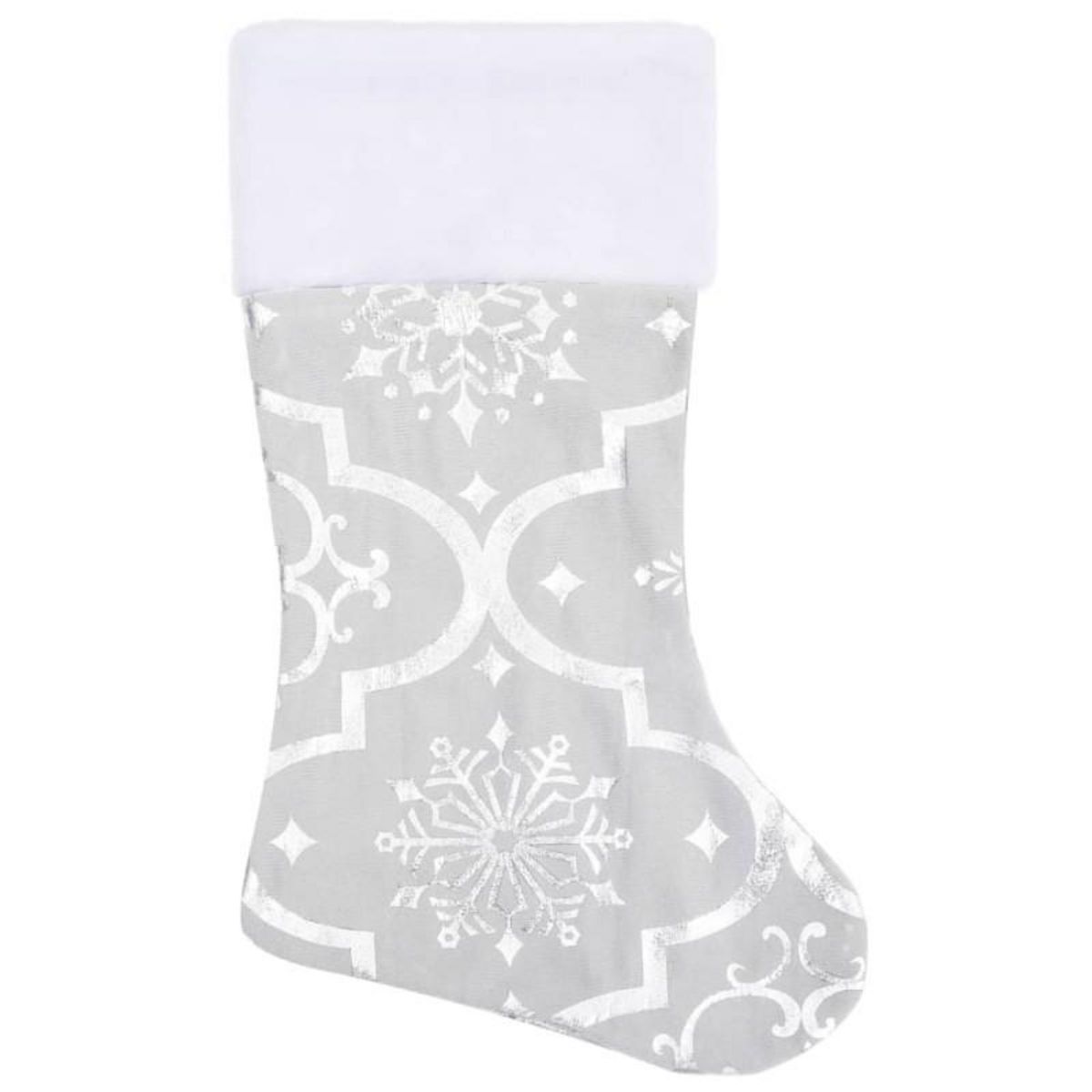 VIDAXL Jupe de sapin de Noël de luxe avec chaussette Blanc 150cm Tissu