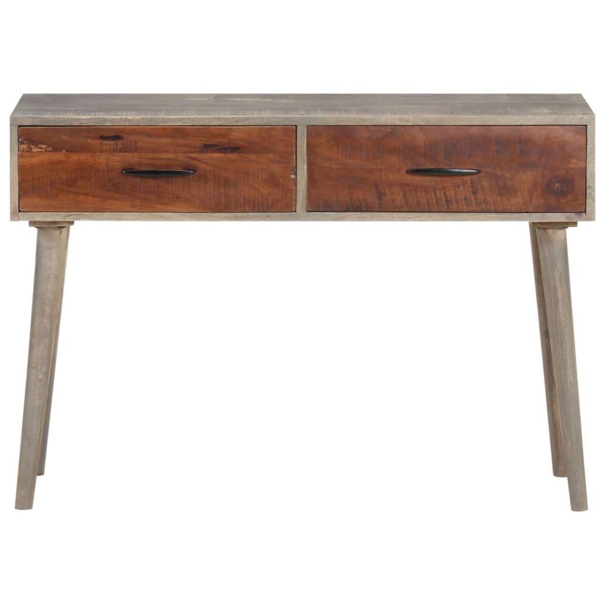 VIDAXL Table console Gris 110x35x75 cm Bois de manguier massif brut