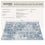 Voir la diapositive 6 : tectake Tapis vintage design à poils courts en laine synthétique et feutre bleu 60 x 110 cm