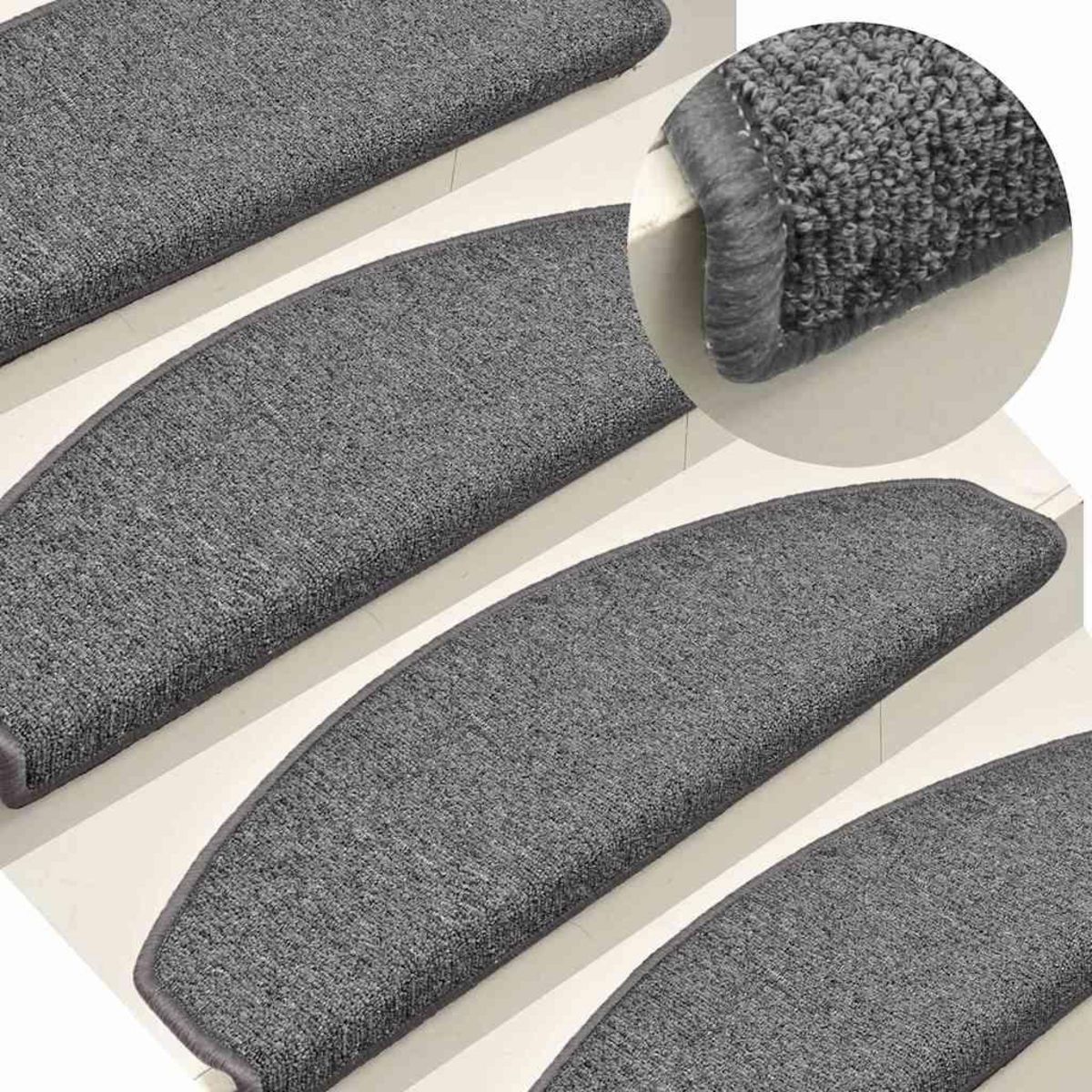 VIDAXL Tapis d'escalier 30 pcs gris fonce 65x24x4 cm