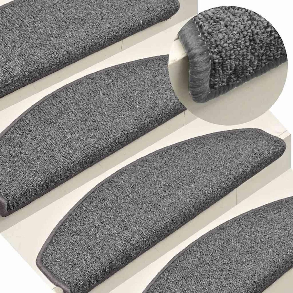 VIDAXL Tapis d'escalier 30 pcs gris fonce 65x24x4 cm