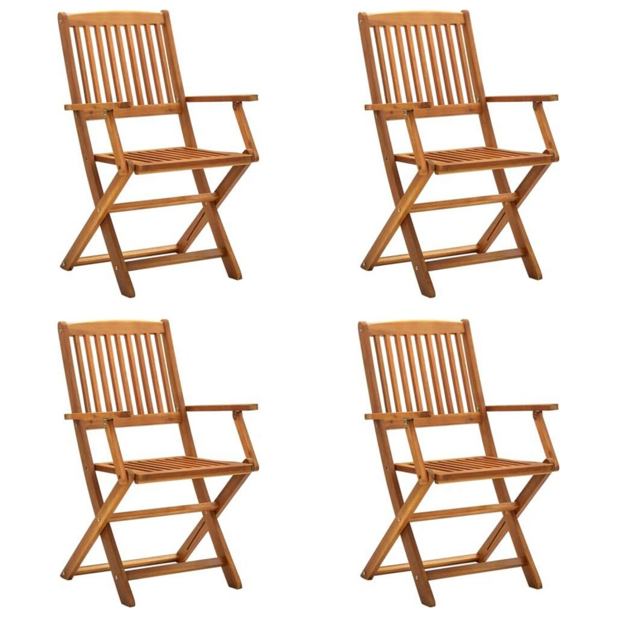 VIDAXL Chaises pliables d'exterieur lot de 4 Bois d'acacia solide