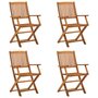 Voir la diapositive 1 : VIDAXL Chaises pliables d'exterieur lot de 4 Bois d'acacia solide