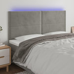 VIDAXL Tete de lit a LED Gris clair 200x5x118/128 cm Velours