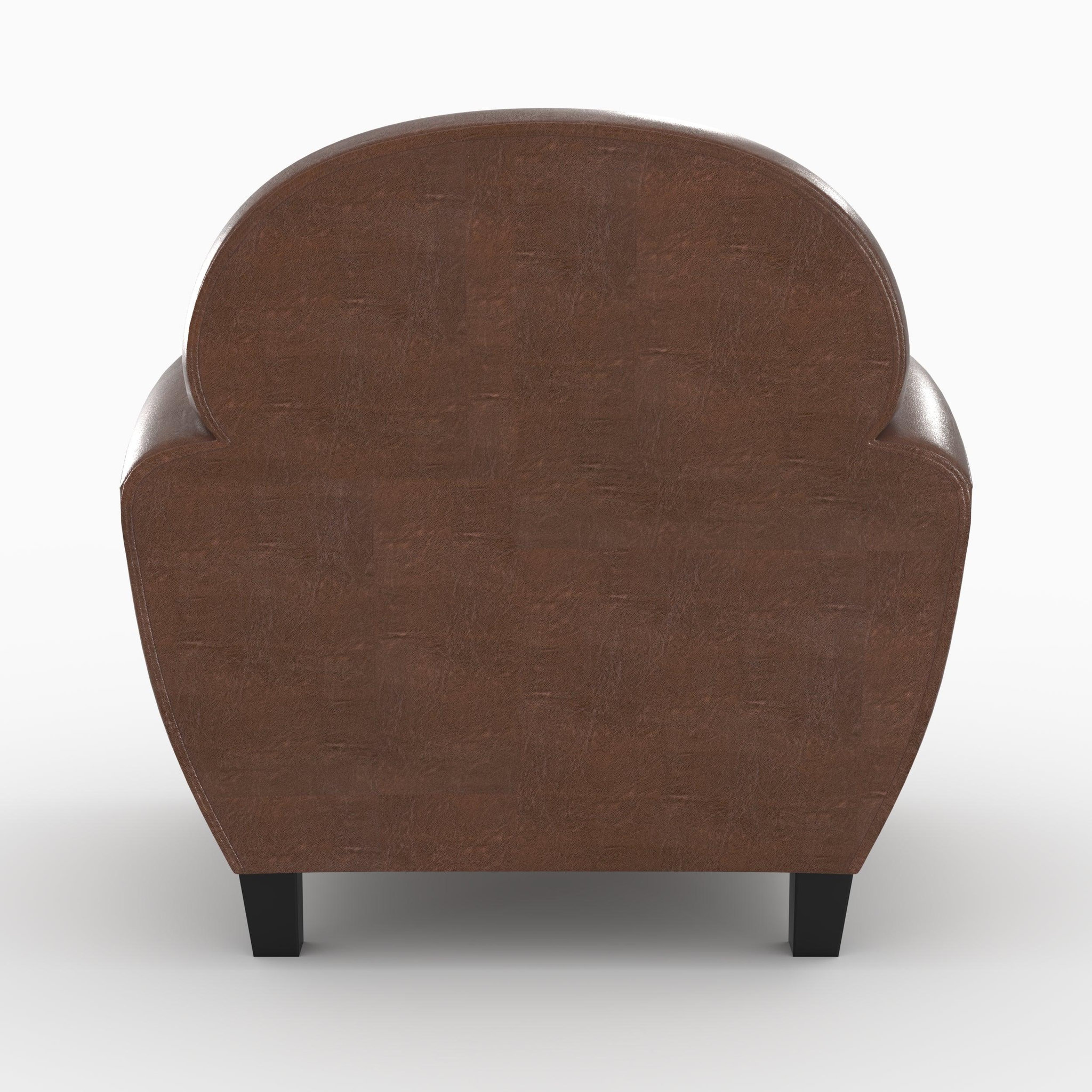 Voir la diapositive 5 : MAISON PAVANE Ensemble canapé et fauteuil marron foncé 3 places-Club