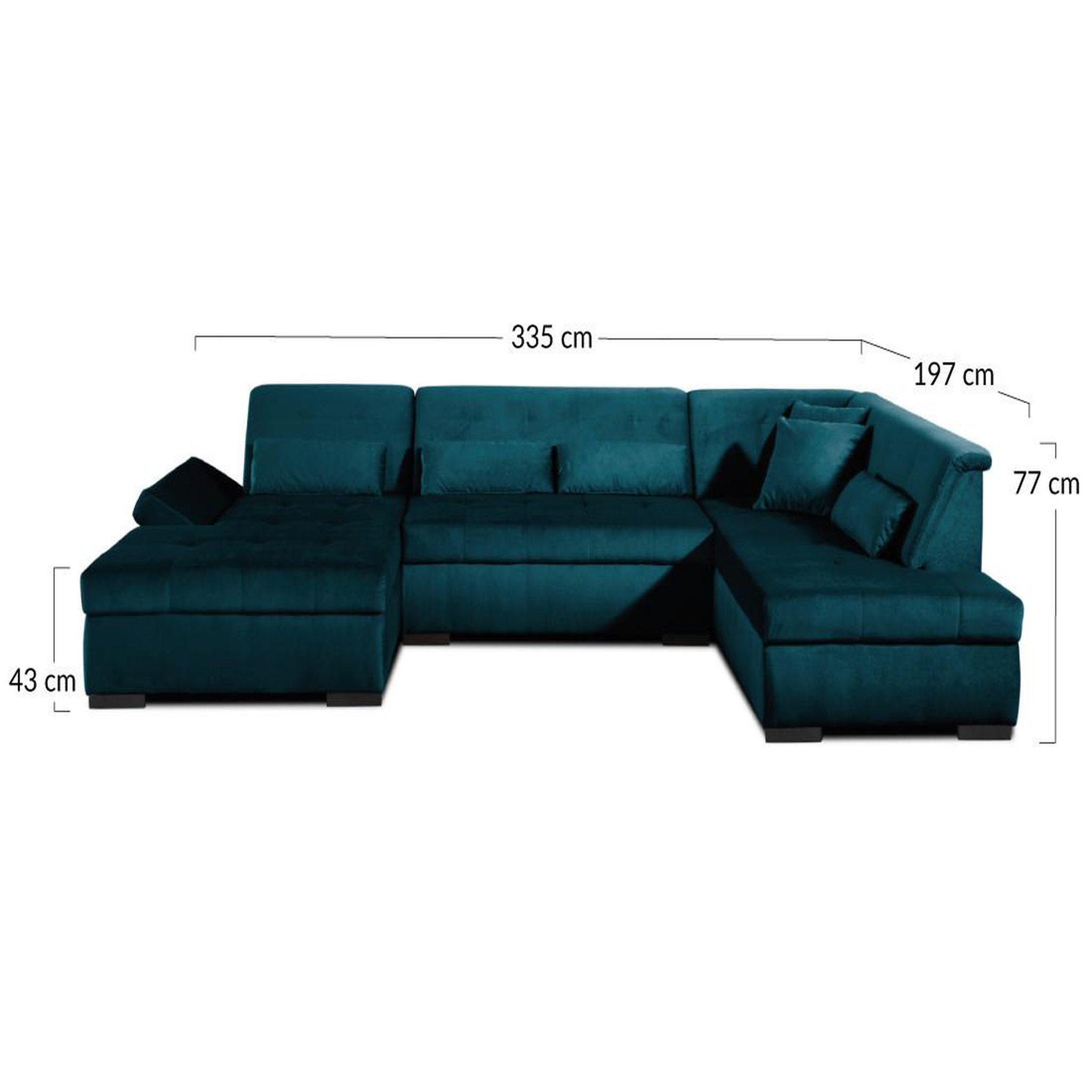 Voir la diapositive 6 : LISA DESIGN Vermont - canapé panoramique d'angle droit - 7 places - xxl - en velours