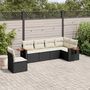 Voir la diapositive 1 : VIDAXL Salon de jardin 6 pcs avec coussins noir resine tressee