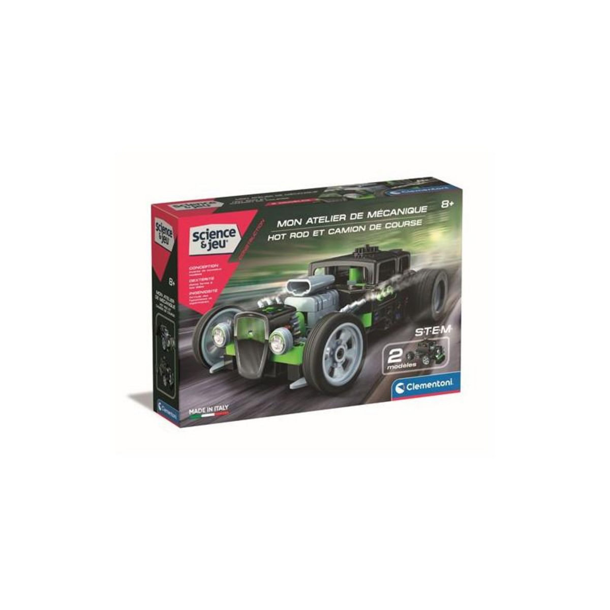 CLEMENTONI Jeu de sciences et d expérience Clementoni Hot Rod et Camion de course