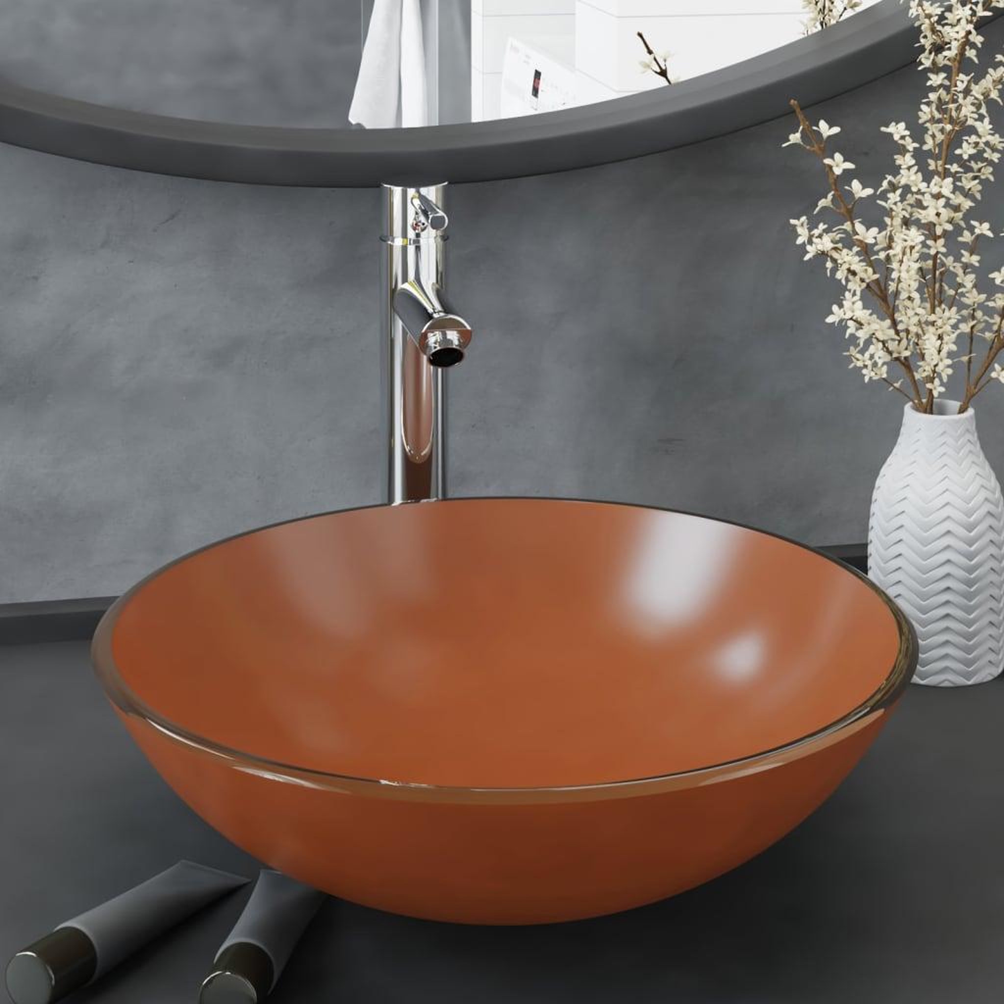 Voir la diapositive 1 : VIDAXL Lavabo de bain avec robinet et drain a poussoir Verre trempe
