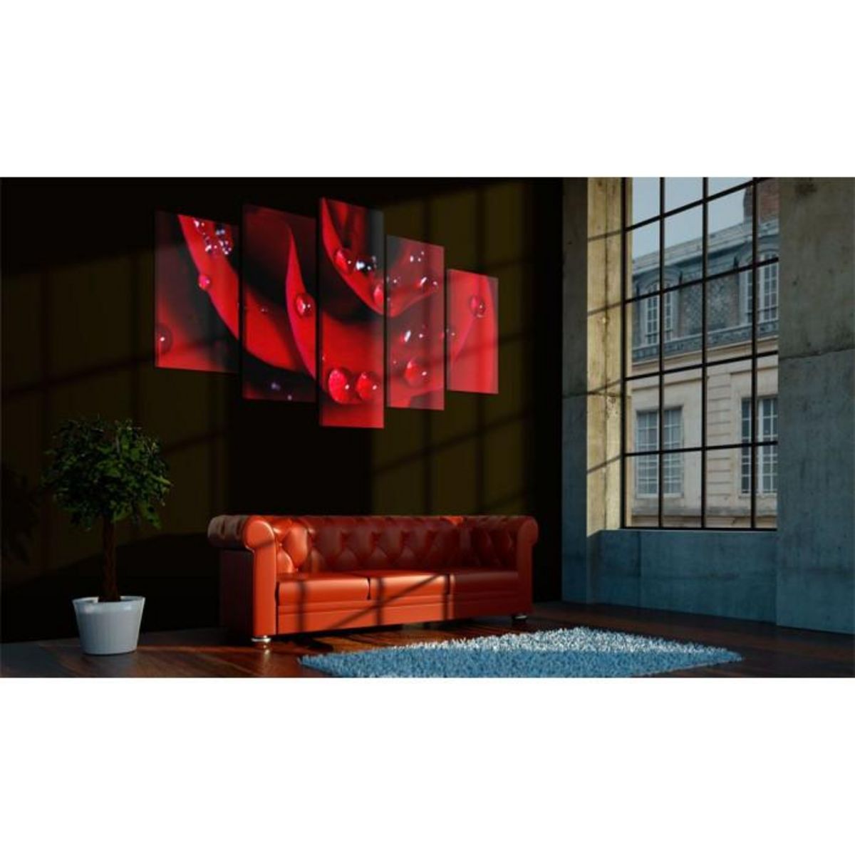 Paris Prix Tableau Imprimé  Rose Mouillée par la Pluie