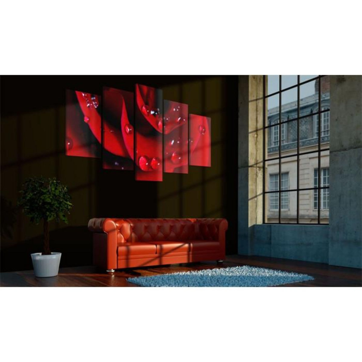 Paris Prix Tableau Imprimé  Rose Mouillée par la Pluie