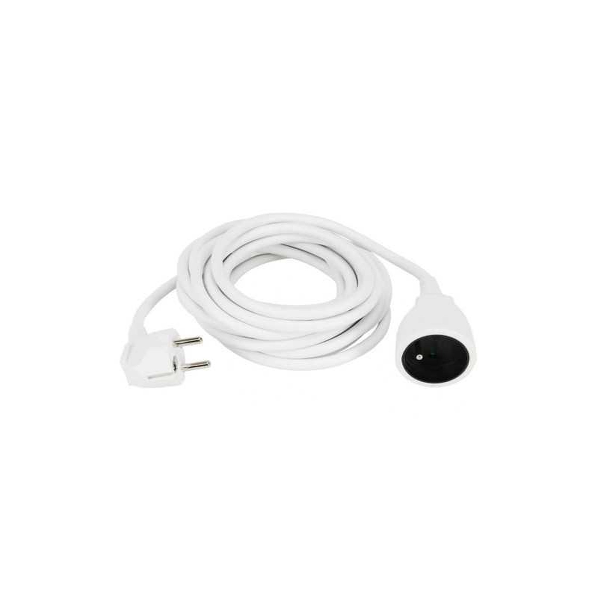 Rallonge électrique CEE blanche 5 m, prise coudée, 16 A 250 V 3500 W
