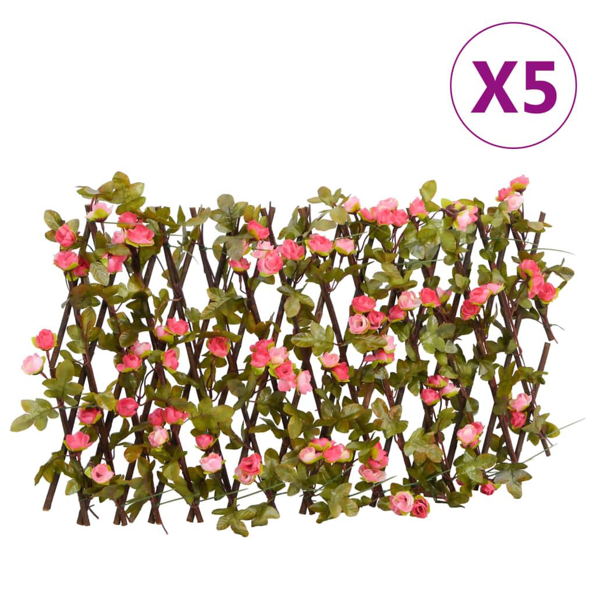 VIDAXL vidaXL Treillis de lierre artificiel extensible 5 pcs 180x20 cm