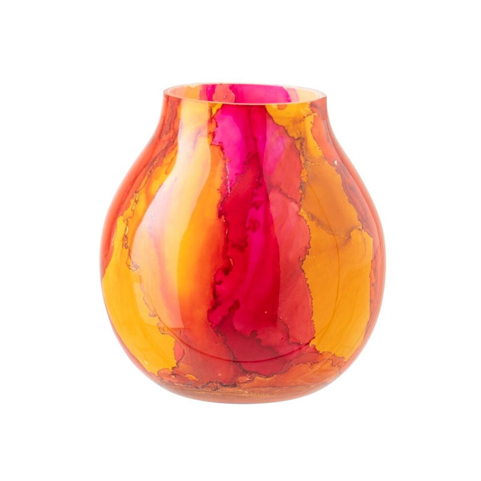 J-LINE Photophore dégradé en verre  aurore  16cm orange