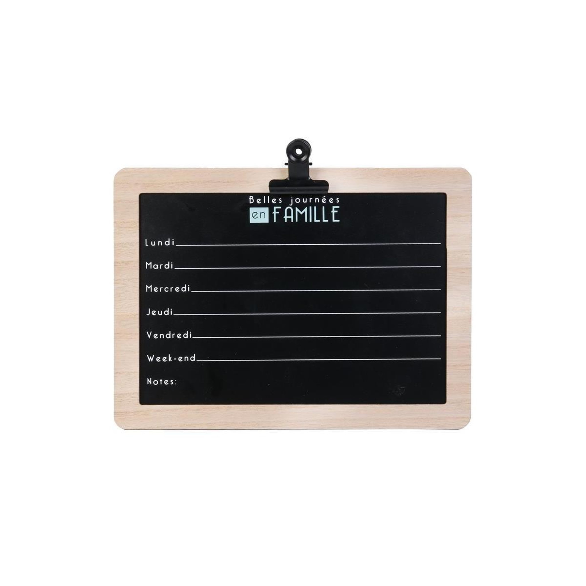 The Home Deco Factory Semainier en ardoise  famille  30cm noir