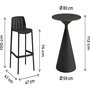 Voir la diapositive 3 : Habitat et Jardin Table et chaises hautes de bistrot empilables  Vaena  - 2 places - Noir