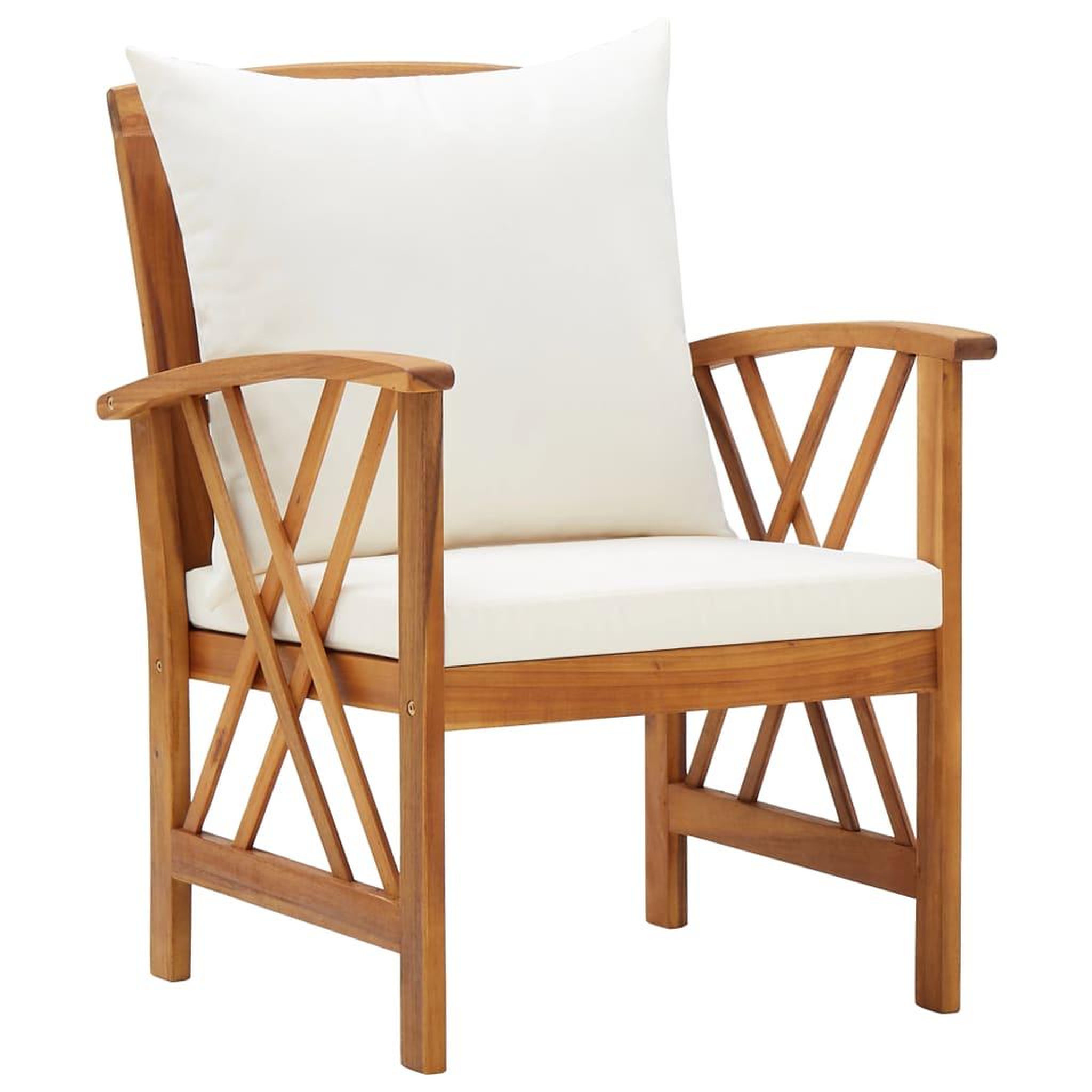 Voir la diapositive 2 : VIDAXL Chaises de jardin avec coussins lot de 2 Bois d'acacia massif