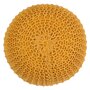 Voir la diapositive 6 : Rendez vous déco Pouf tricot rond en coton jaune moutarde D40 cm - Elisa