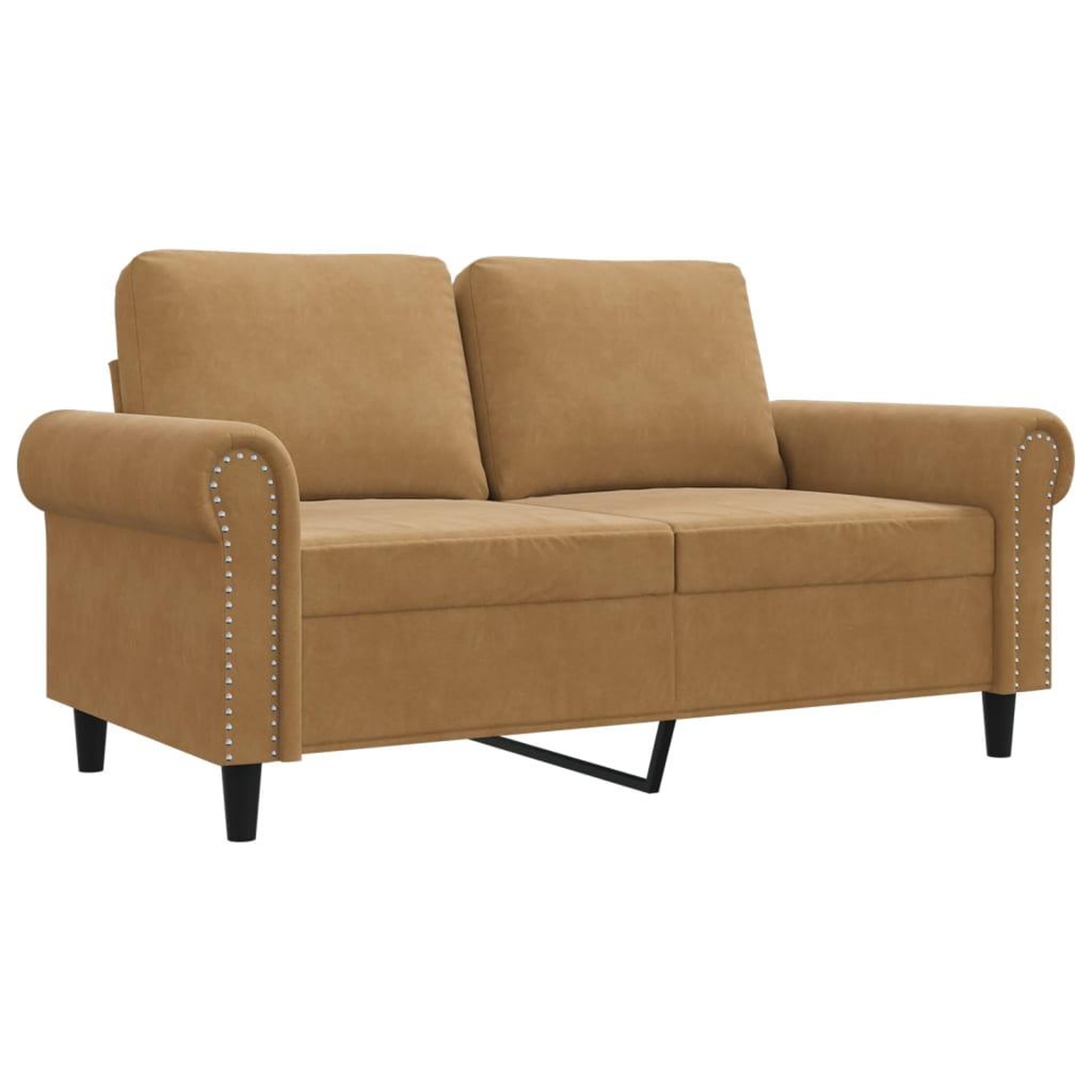 Voir la diapositive 2 : VIDAXL Canape a 2 places Marron 120 cm Velours
