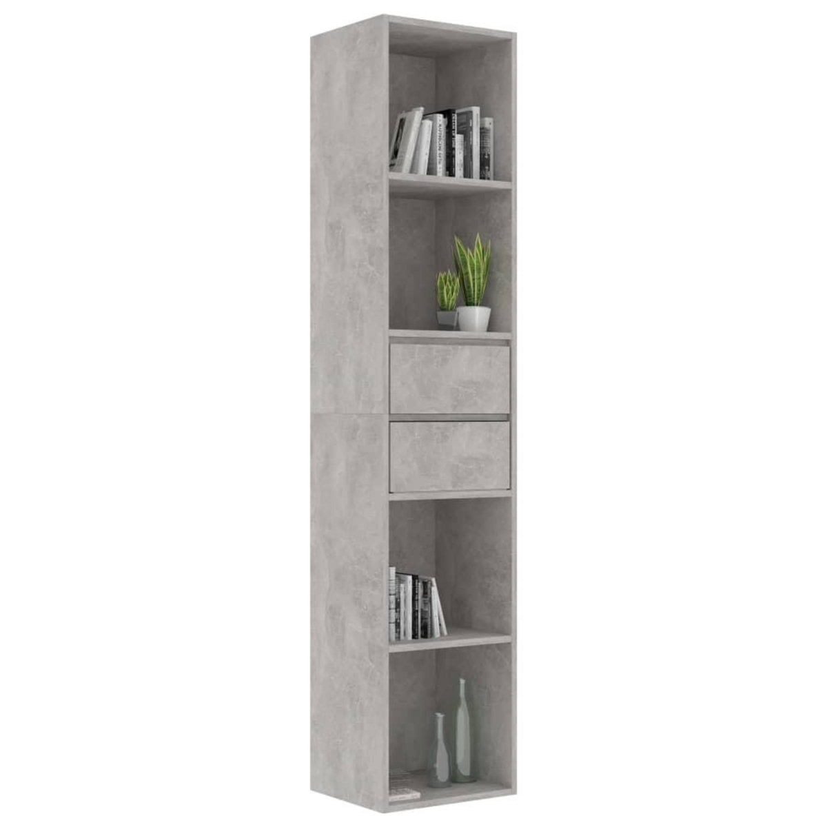 VIDAXL Bibliotheque Gris beton 36x30x171 cm Bois d'ingenierie