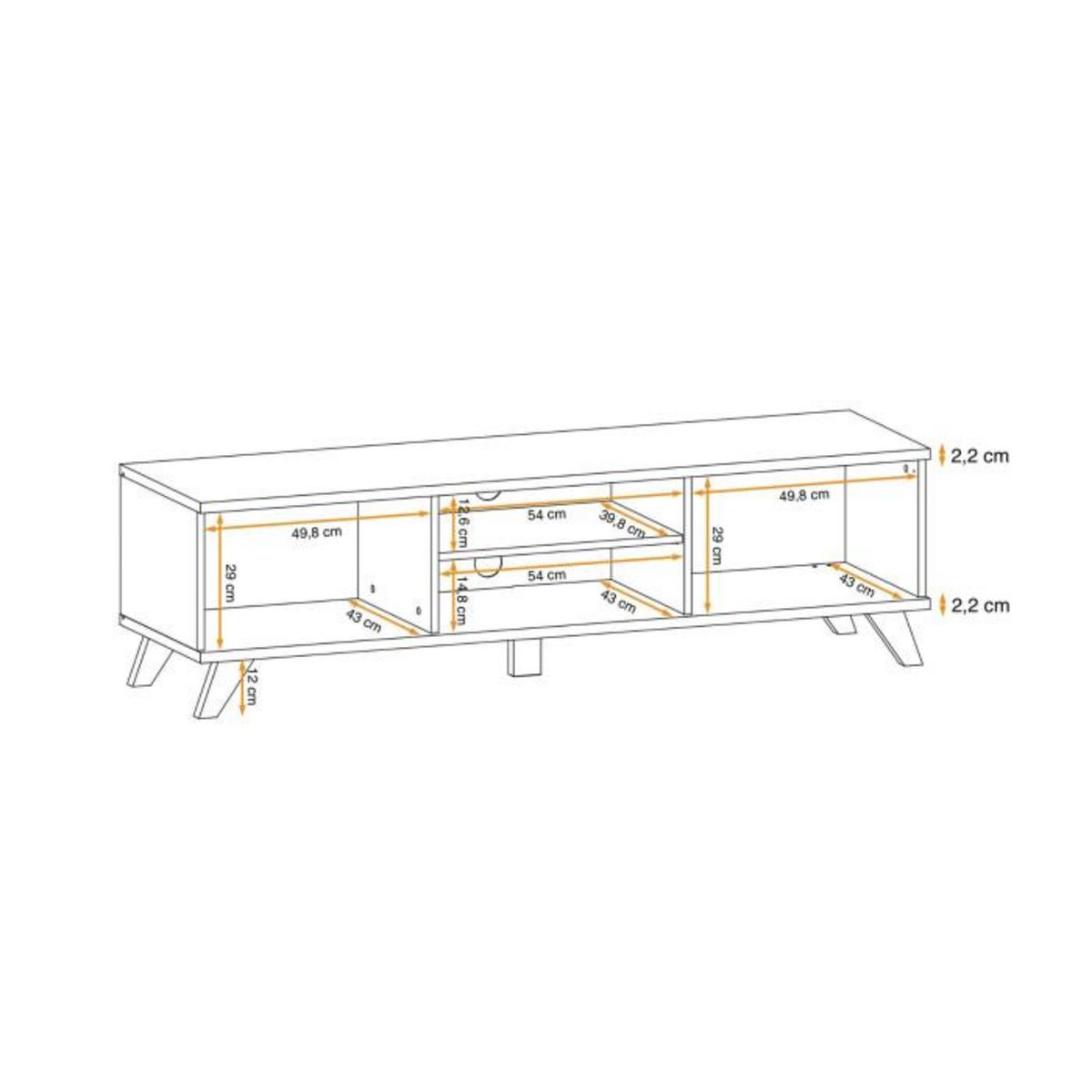 Paris Prix Meuble TV 2 Portes  Bogota  160cm Gris & Naturel