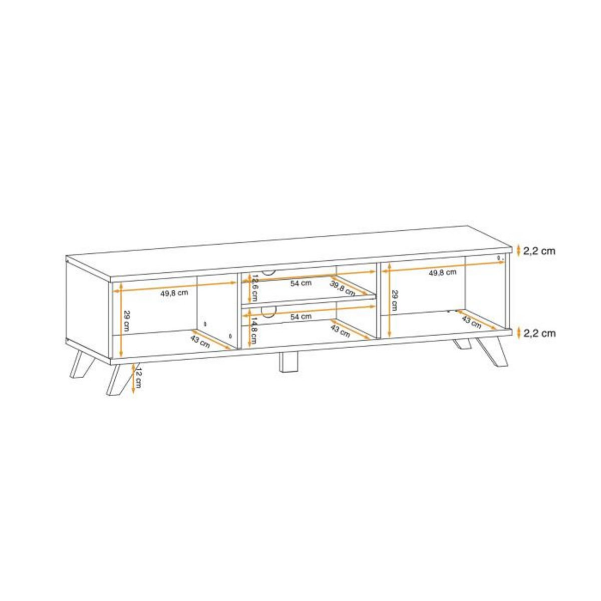 Paris Prix Meuble TV 2 Portes  Bogota  160cm Gris & Naturel