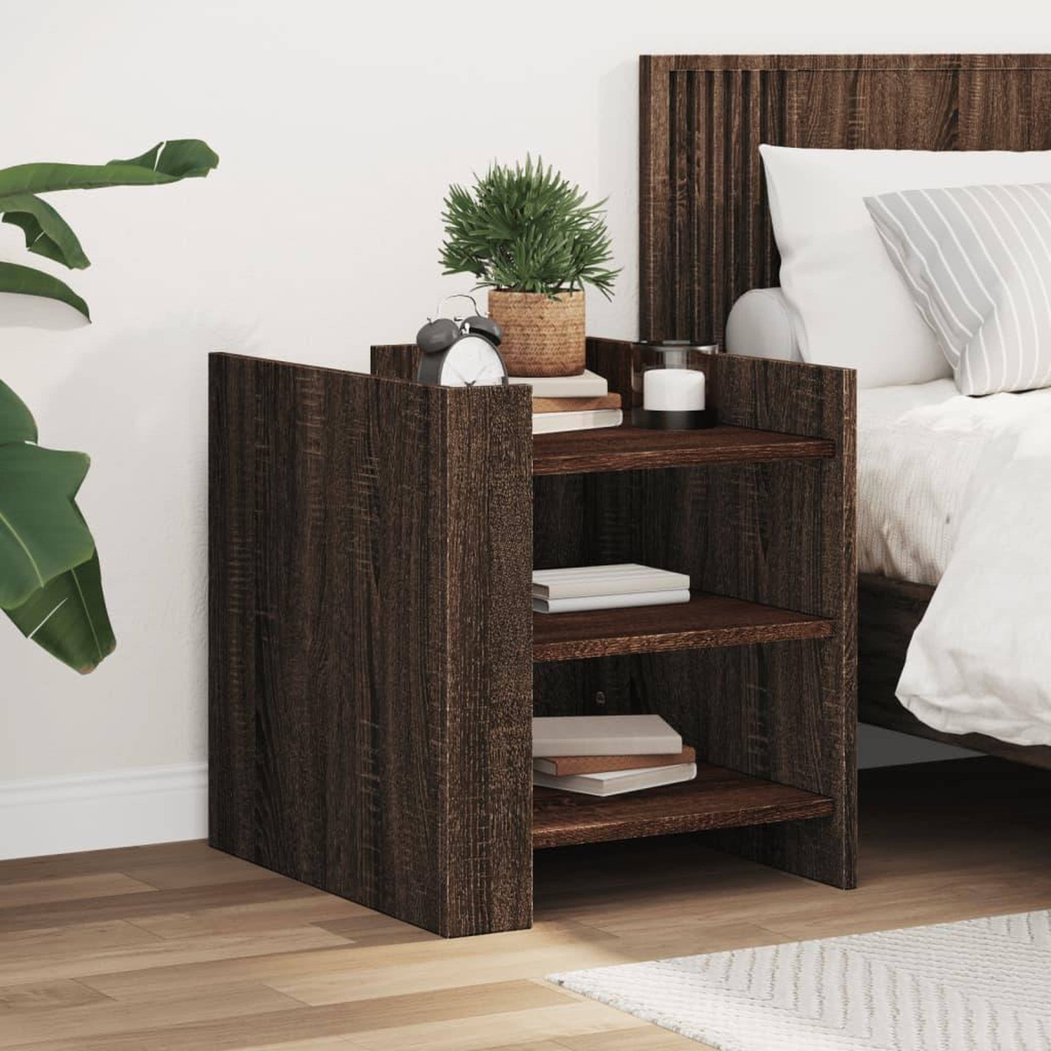 VIDAXL Table de chevet chene marron 45x50x50 cm bois d'ingenierie