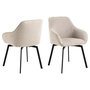 Voir la diapositive 2 : LISA DESIGN Juno - lot de 2 chaises pivotantes - pieds en acier - en tissu