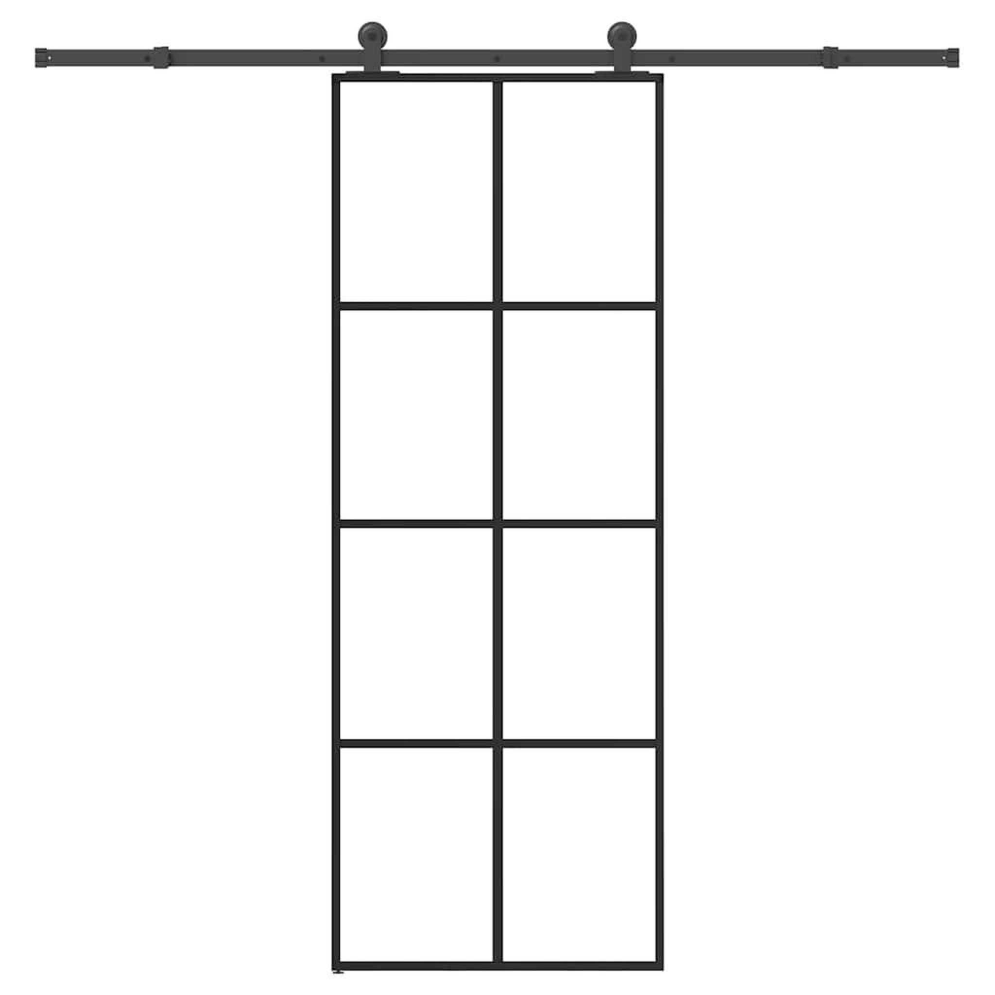 VIDAXL Porte coulissante avec kit de quincaillerie 76x205 cm Verre ESG