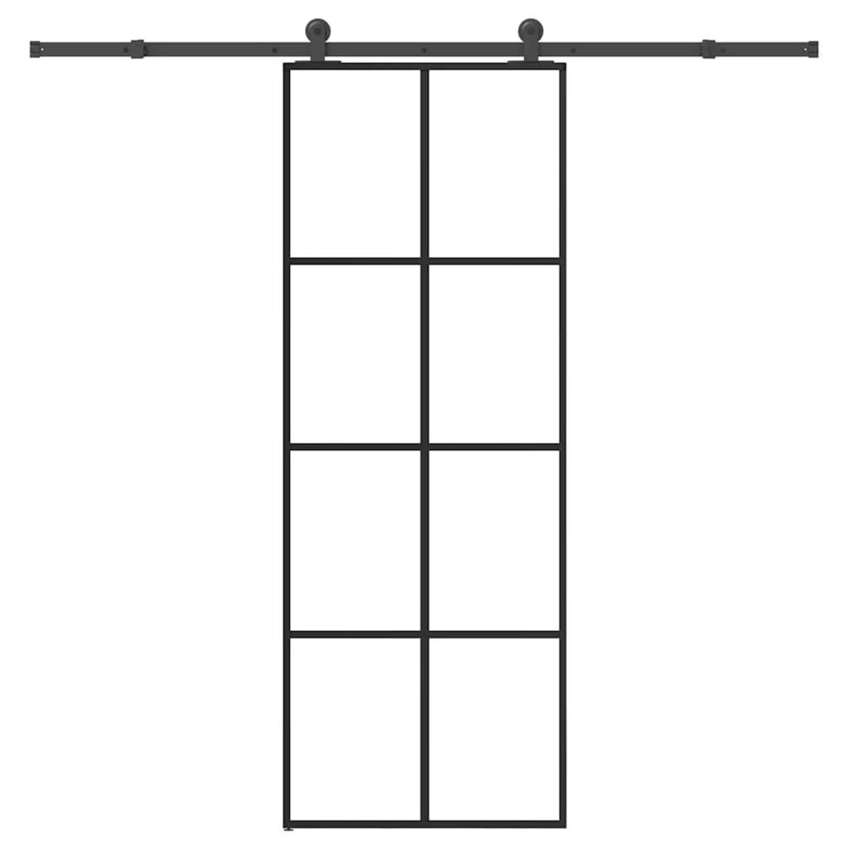 VIDAXL Porte coulissante avec kit de quincaillerie 76x205 cm Verre ESG