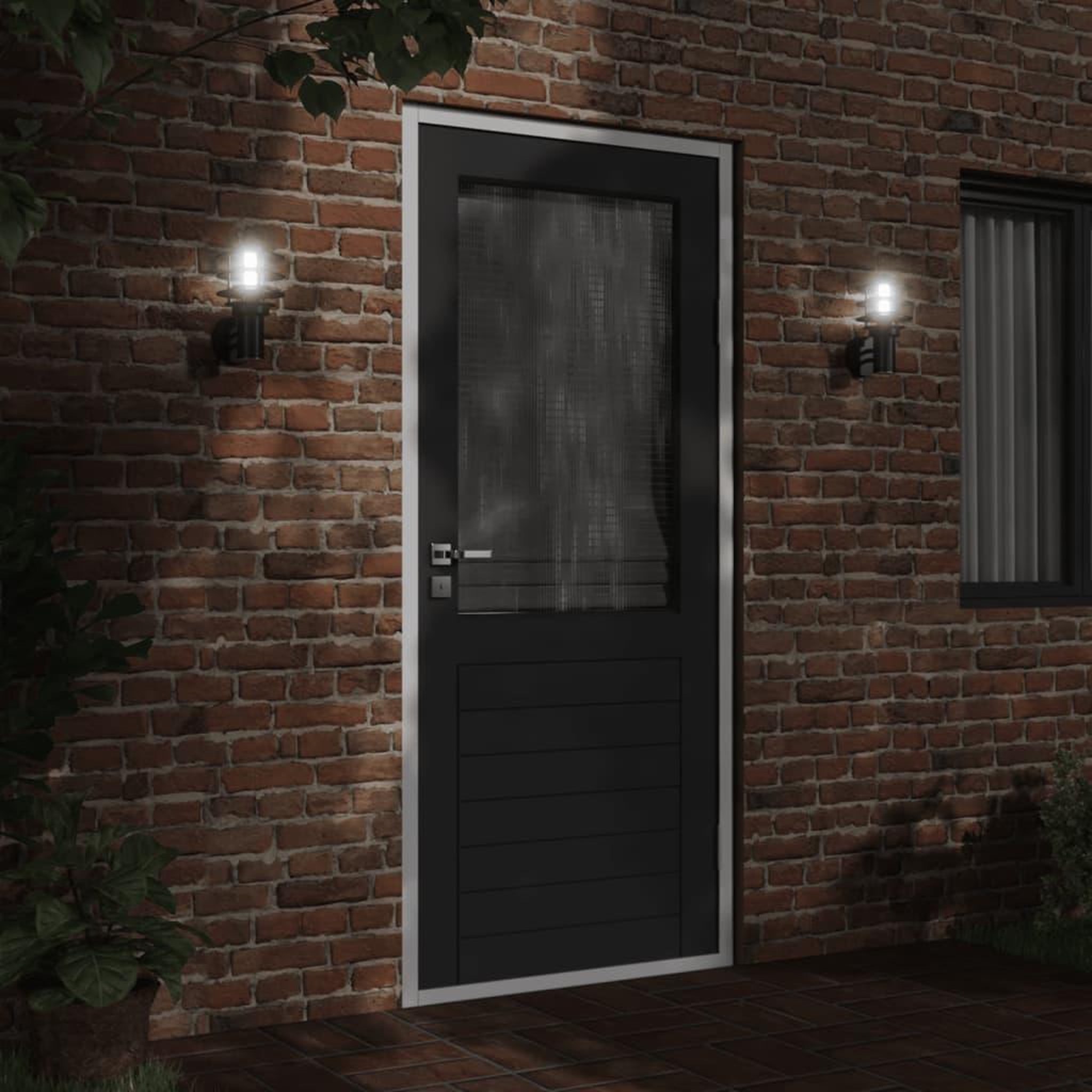 Voir la diapositive 3 : VIDAXL Applique murale d'exterieur noir acier inoxydable