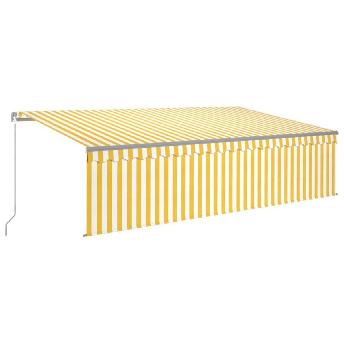 VIDAXL Auvent retractable manuel avec store LED 5x3 m Jaune et blanc