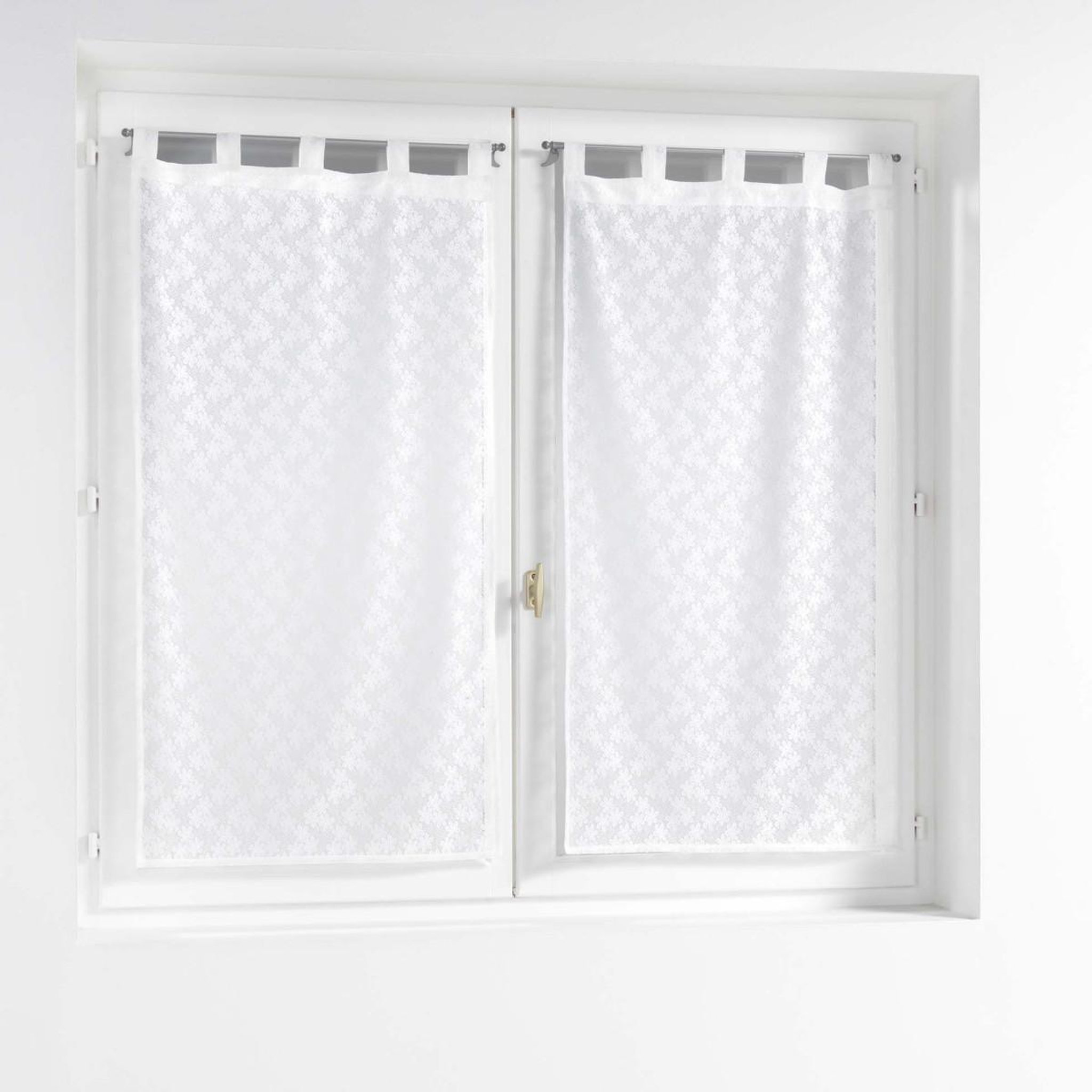 Douceur d'Intérieur Paire de voilages maille  fanny  60x90cm blanc