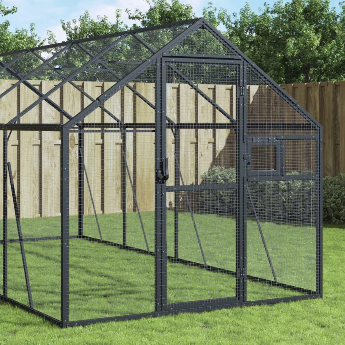 VIDAXL Voliere anthracite 1,79x10x1,85 m aluminium