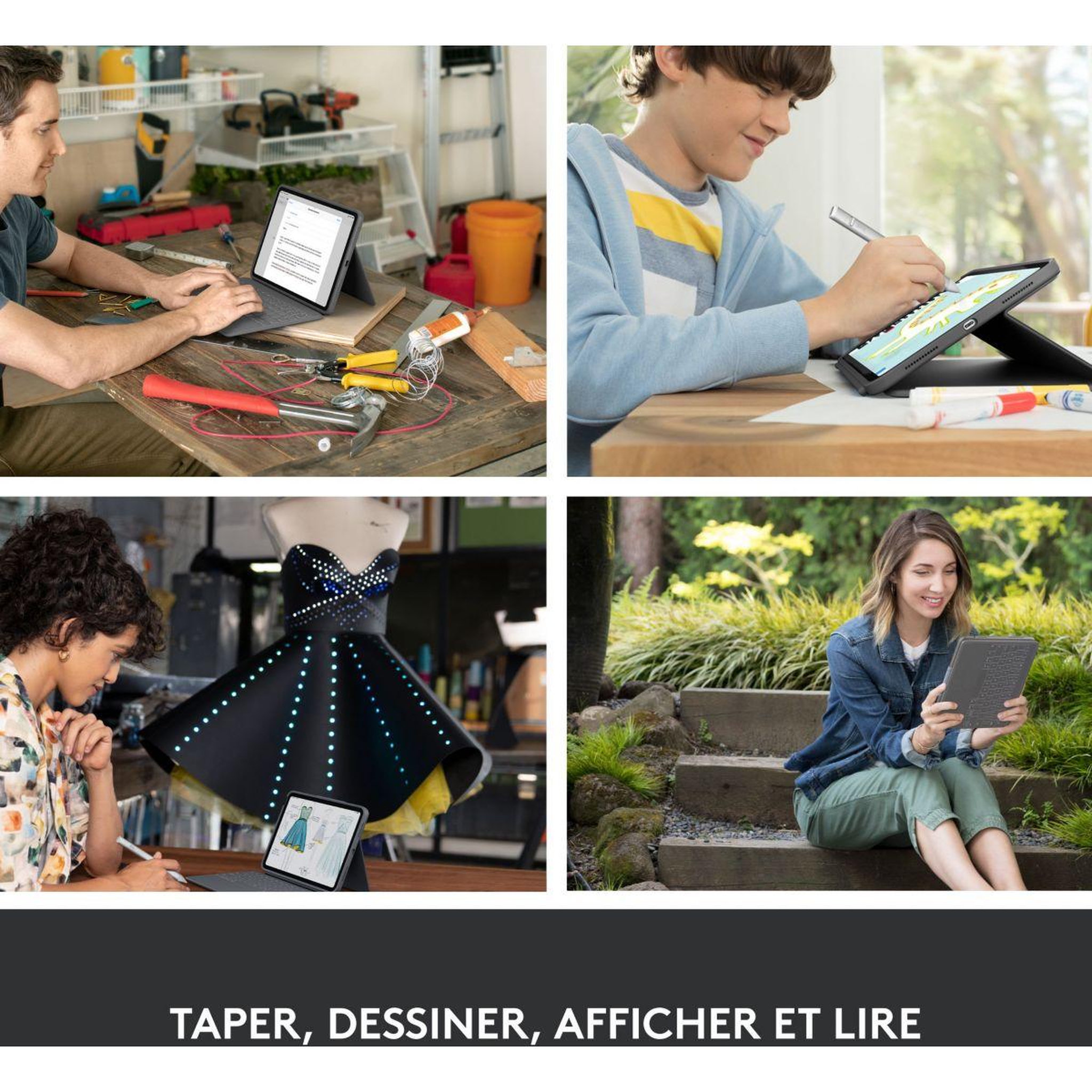 Voir la diapositive 4 : Logitech Etui Rugged Folio pour Ipad 10