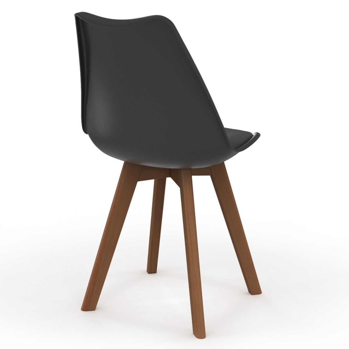 ID MARKET Lot de 6 chaises scandinaves SARA noires pieds foncés pour salle à manger