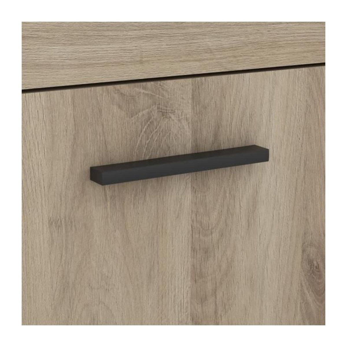 Demeyere Bureau avec rangements - DELPHI - Chene/noir - L126,2 x P59.8 x H93.5cm - DEMEYERE