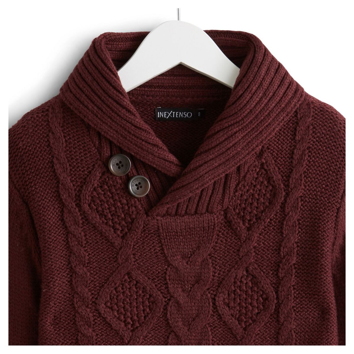 IN EXTENSO Pull col chale torsade garçon