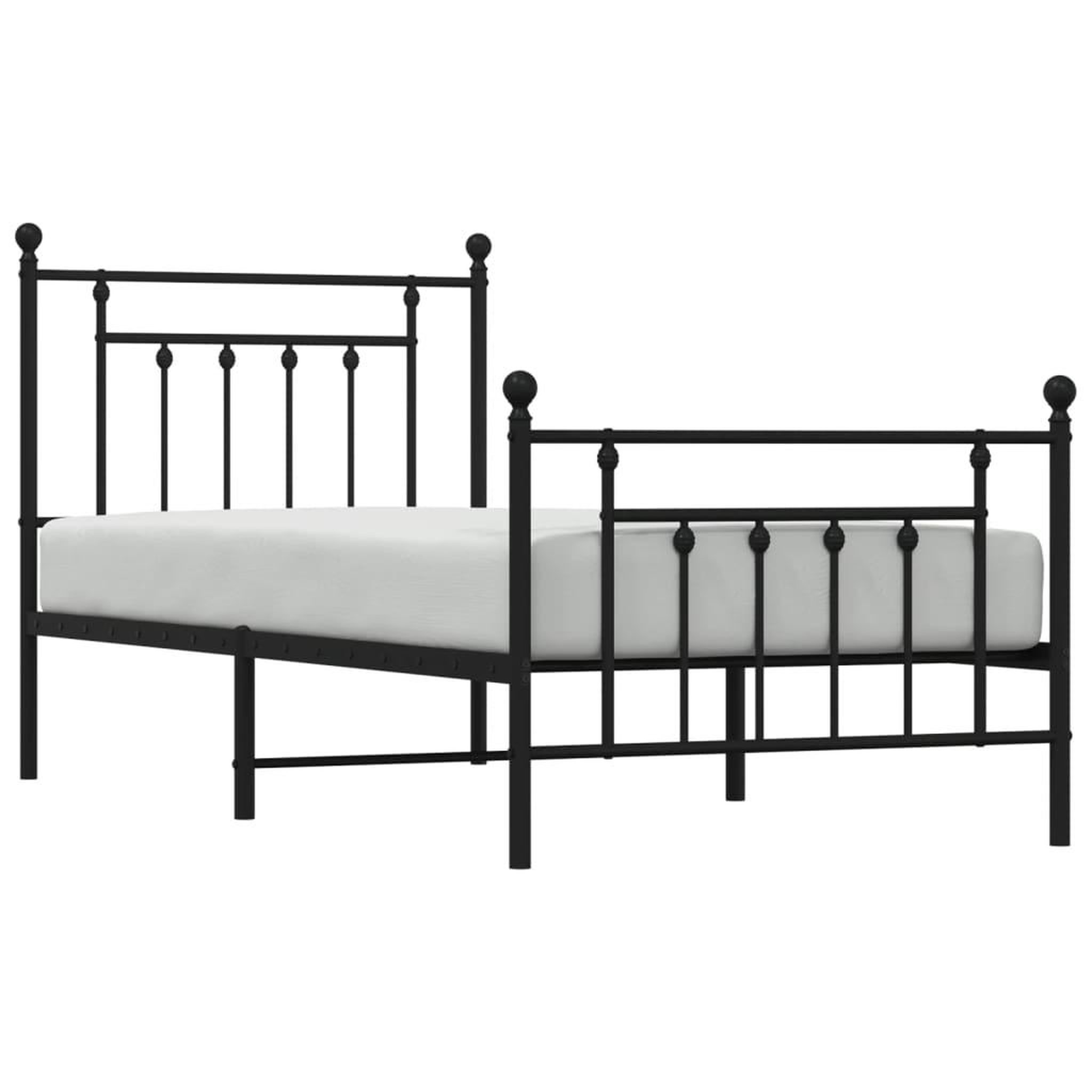 Voir la diapositive 5 : VIDAXL Cadre de lit metal sans matelas avec pied de lit noir 90x190 cm