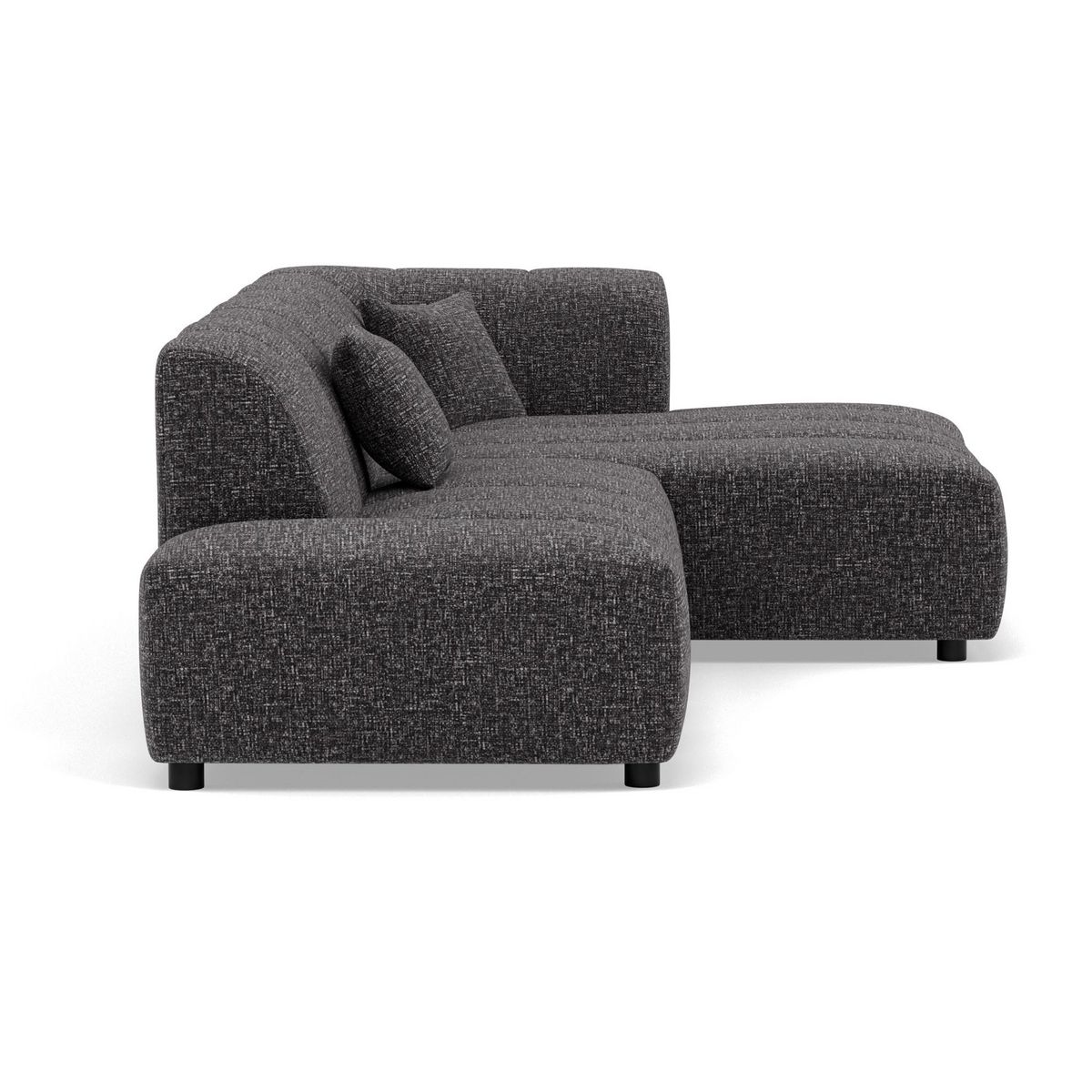 LISA DESIGN Curtis - canapé d'angle droit 4 places en tissu texturé