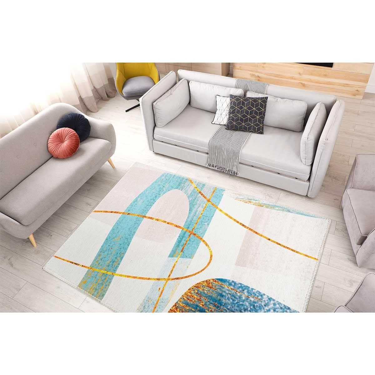 Paris Prix Tapis Tissé à Poils Plats  Picassa IV  Multicolore