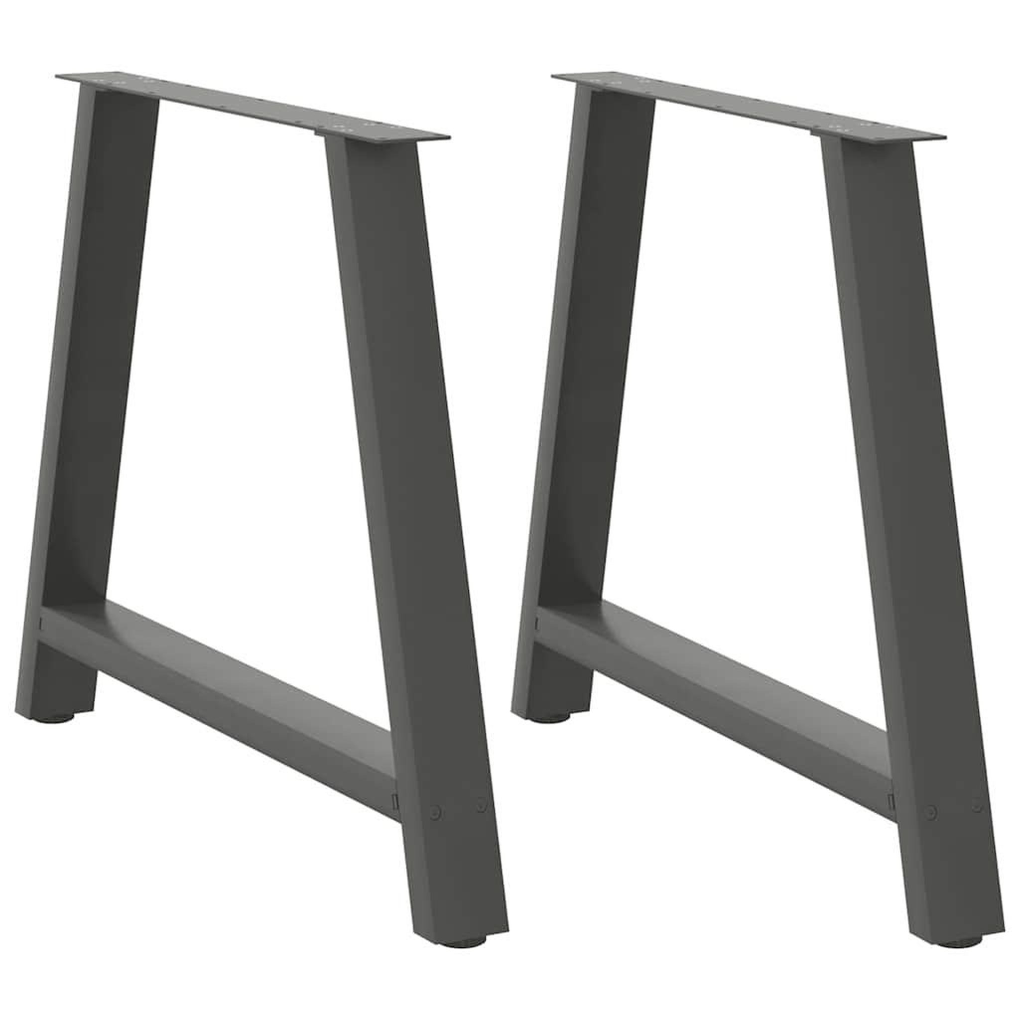 VIDAXL Pieds de table basse forme de A 2 pcs anthracite 100x(72-73) cm