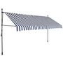 Voir la diapositive 2 : VIDAXL Auvent manuel retractable avec LED 350 cm Bleu et blanc