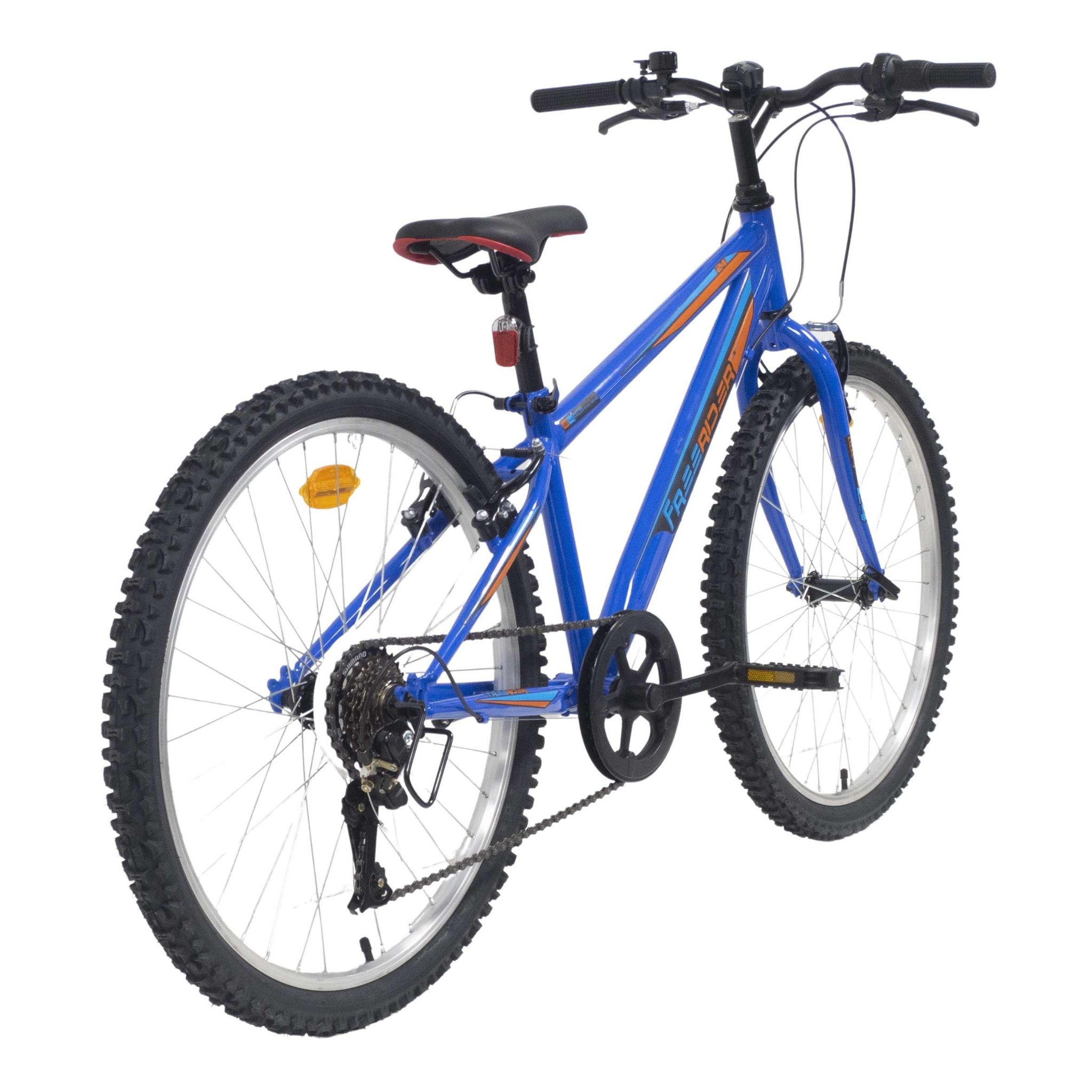 Voir la diapositive 3 : FREERIDER Vélo enfant - VTT 24'' Rigide   Freerider   pour taille de 140 cm à 160 cm - 6 Vitesses - Fourche et cadre rigide en acier - Jantes en aluminium - Freins V-brake
