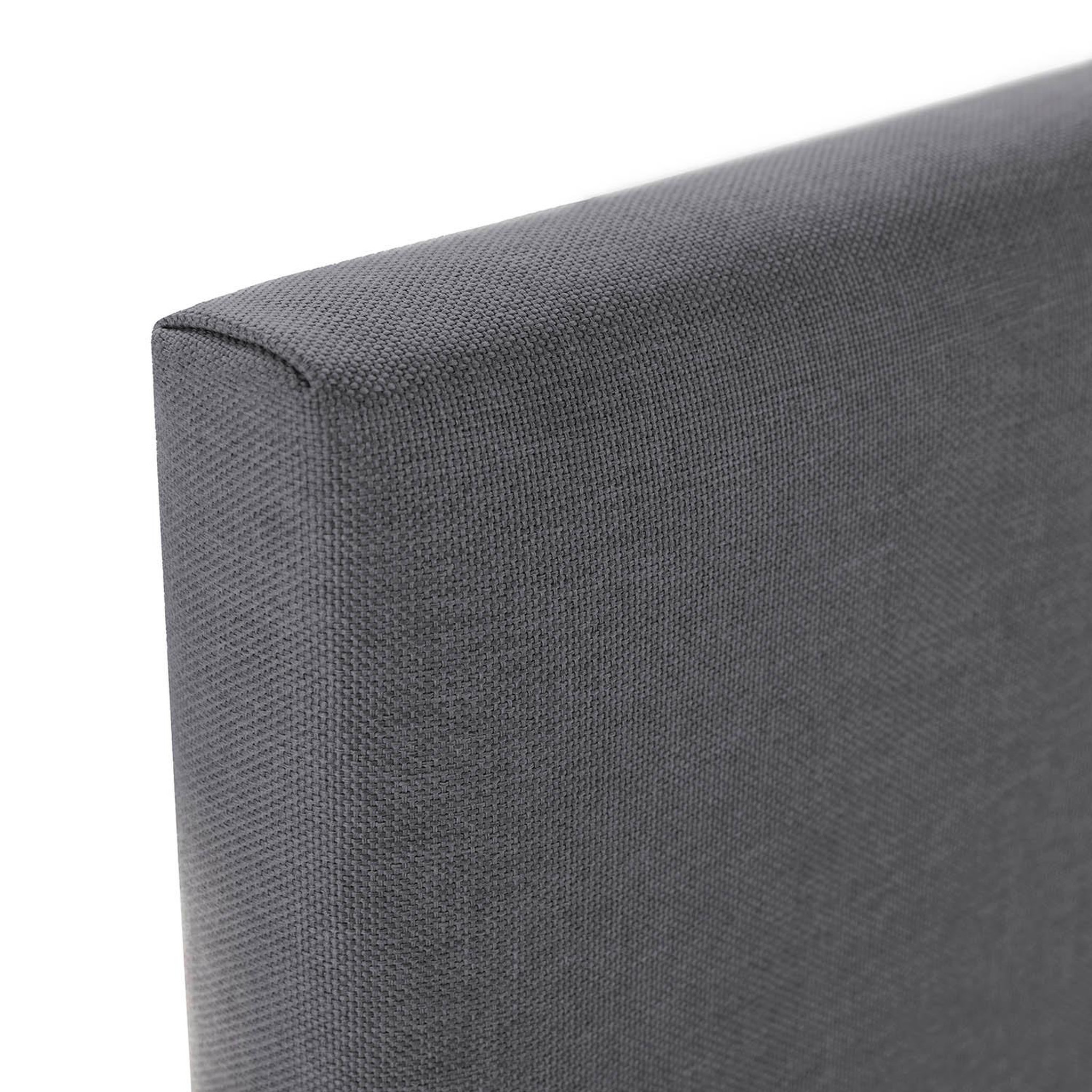 Voir la diapositive 4 : VS VENTA-STOCK Tête de lit Aura recouverte de tissu Gris Foncé 150x60 cm