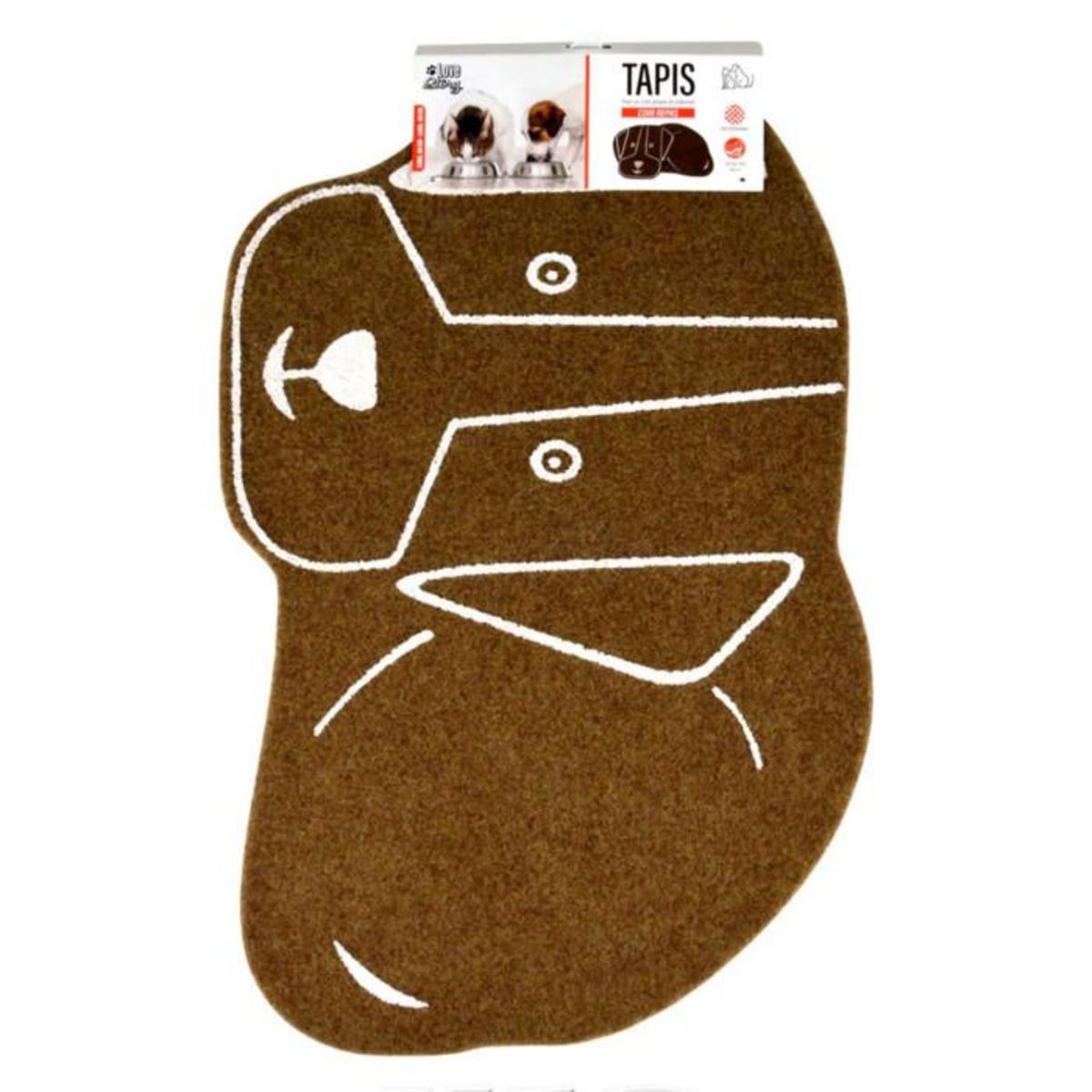 Paris Prix Tapis de Repas pour Chien  Feutrine  60cm Naturel