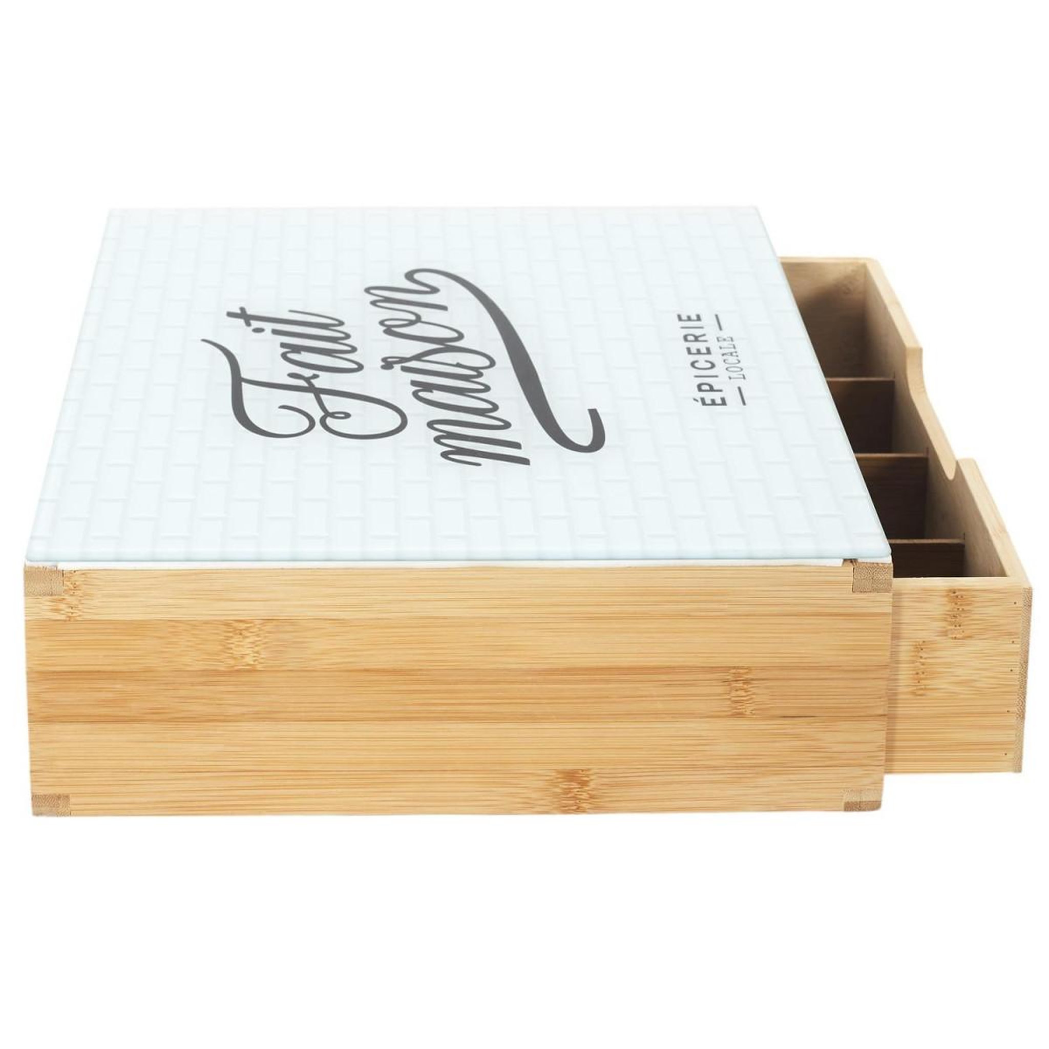 Voir la diapositive 4 : The Home Deco Factory Porte-Capsules avec Tiroir  Brooklyn  30cm Blanc