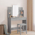 VIDAXL Coiffeuse avec miroir sonoma gris 96x39x142 cm