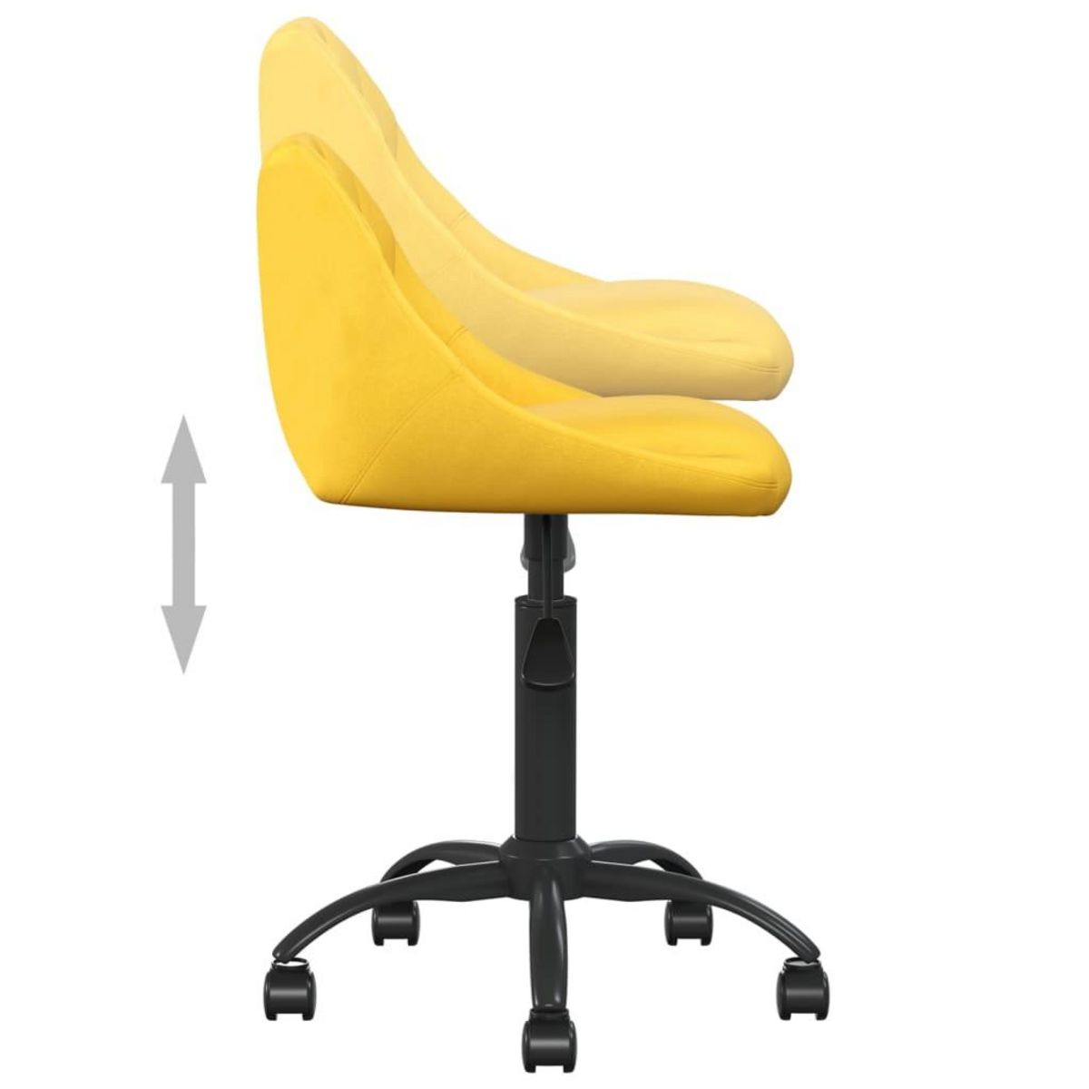 VIDAXL Chaise de bureau Jaune moutarde Velours
